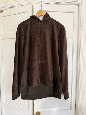 GAP Men's Dark Brown Plush Hoodie Sweatshirt